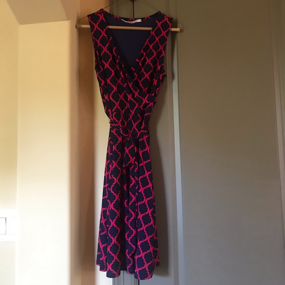 Sleeveless Faux Wrap Dress